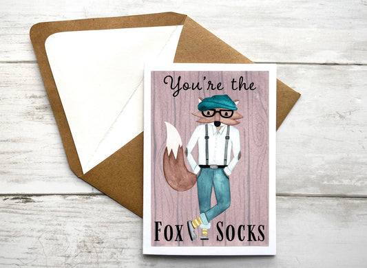 You're The Fox Socks Notecard