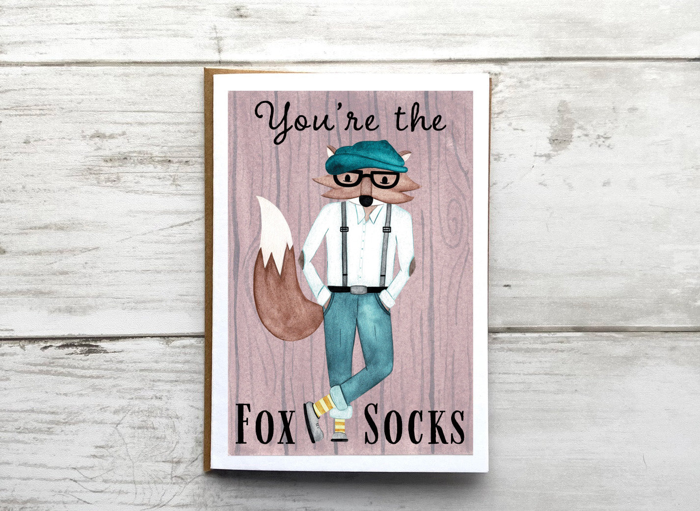 You're The Fox Socks Notecard