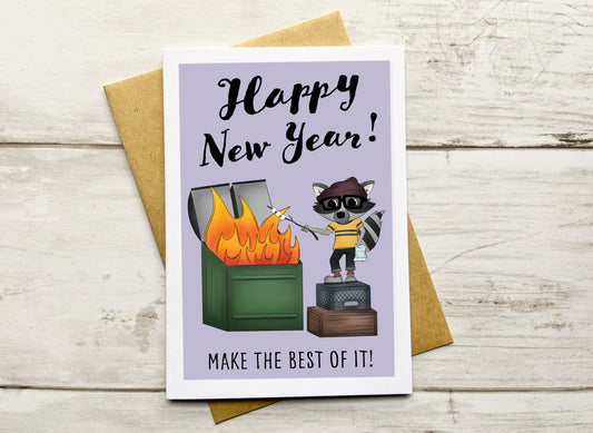 New Year's Dumpster Fire Notecard