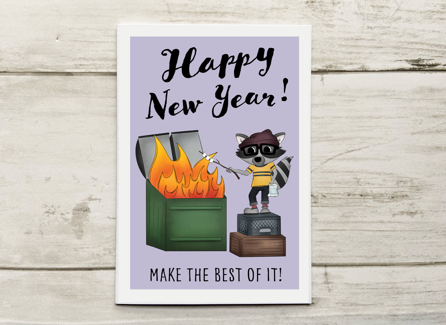 New Year's Dumpster Fire Notecard