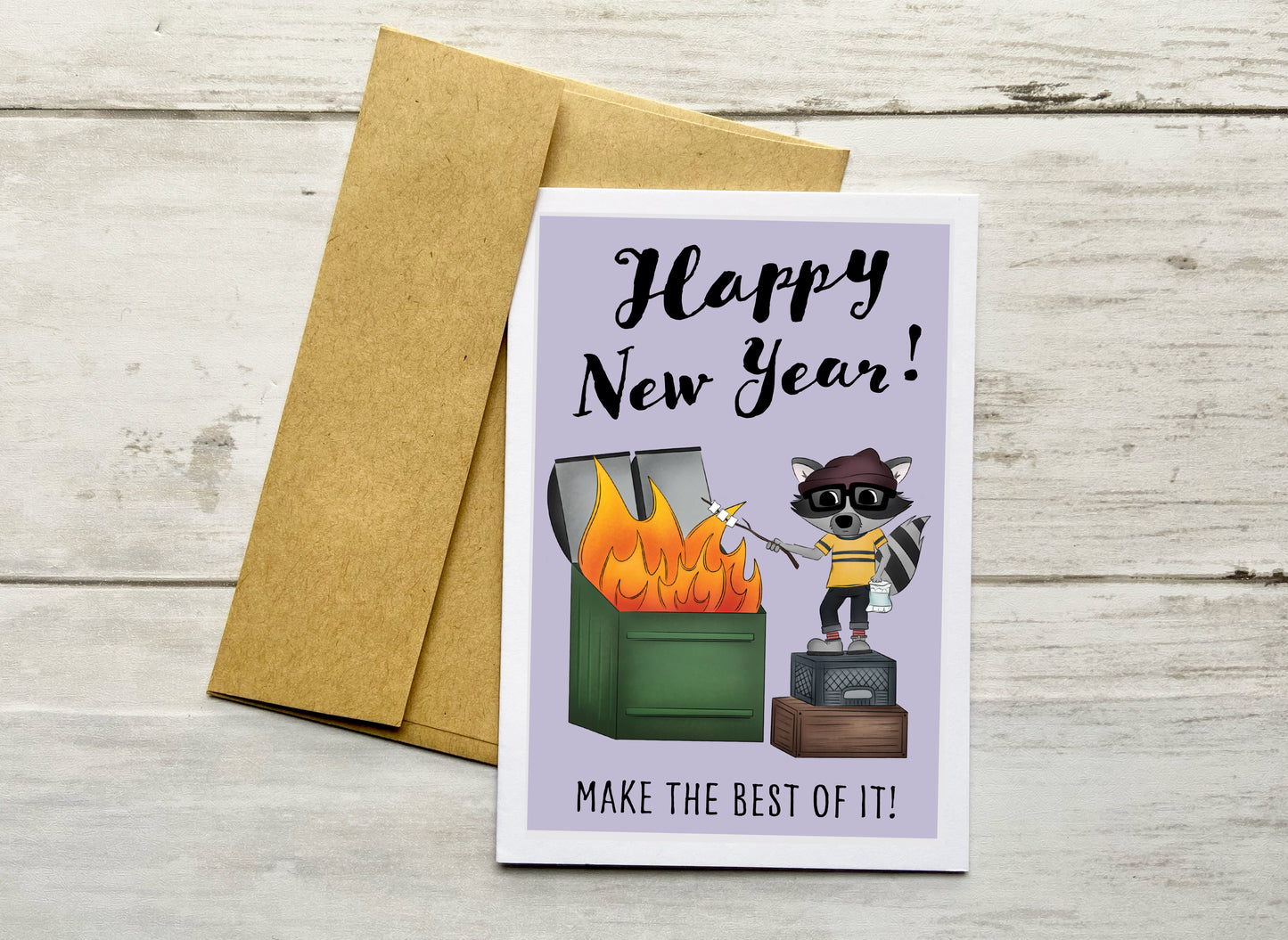 New Year's Dumpster Fire Notecard