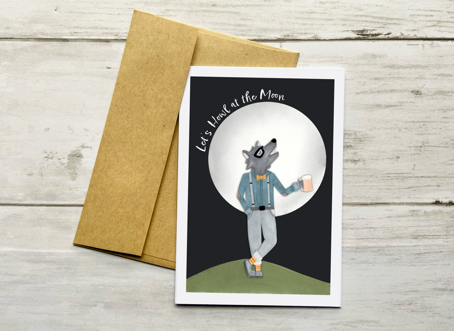 Let's Howl at the Moon Notecard