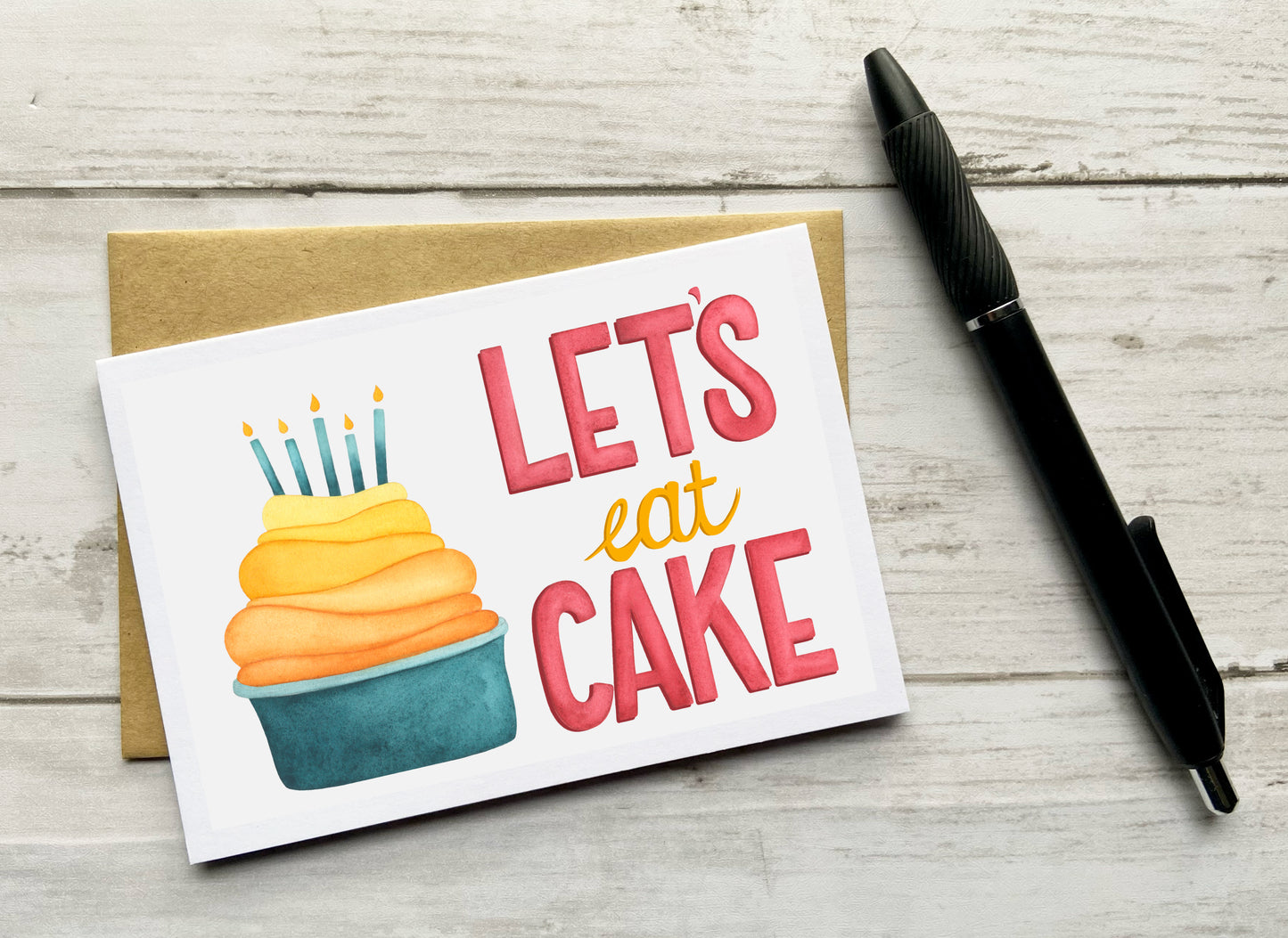 Let's Eat Cake Birthday Notecard