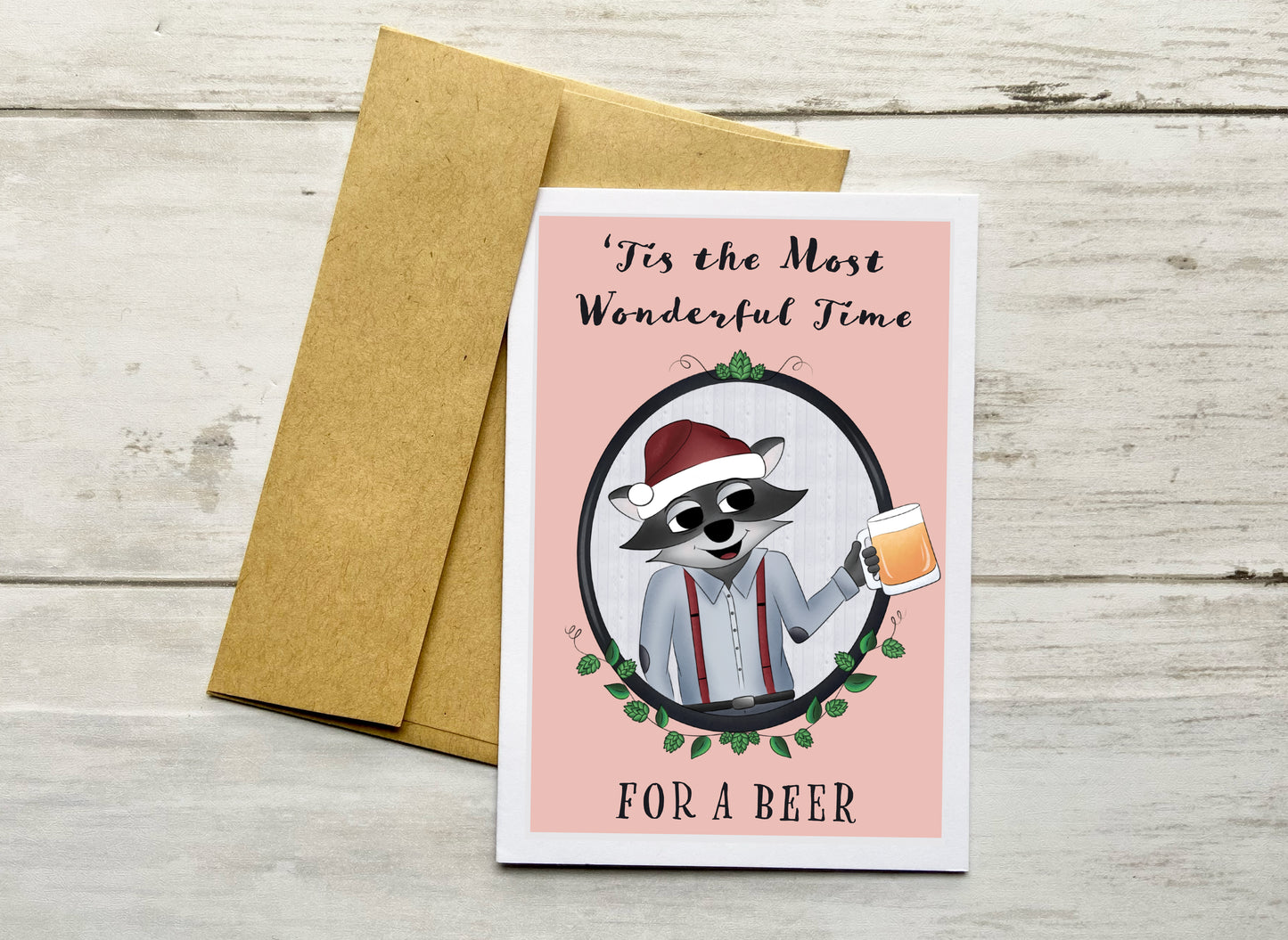 Most Wonderful Time for a Beer Holiday Notecard