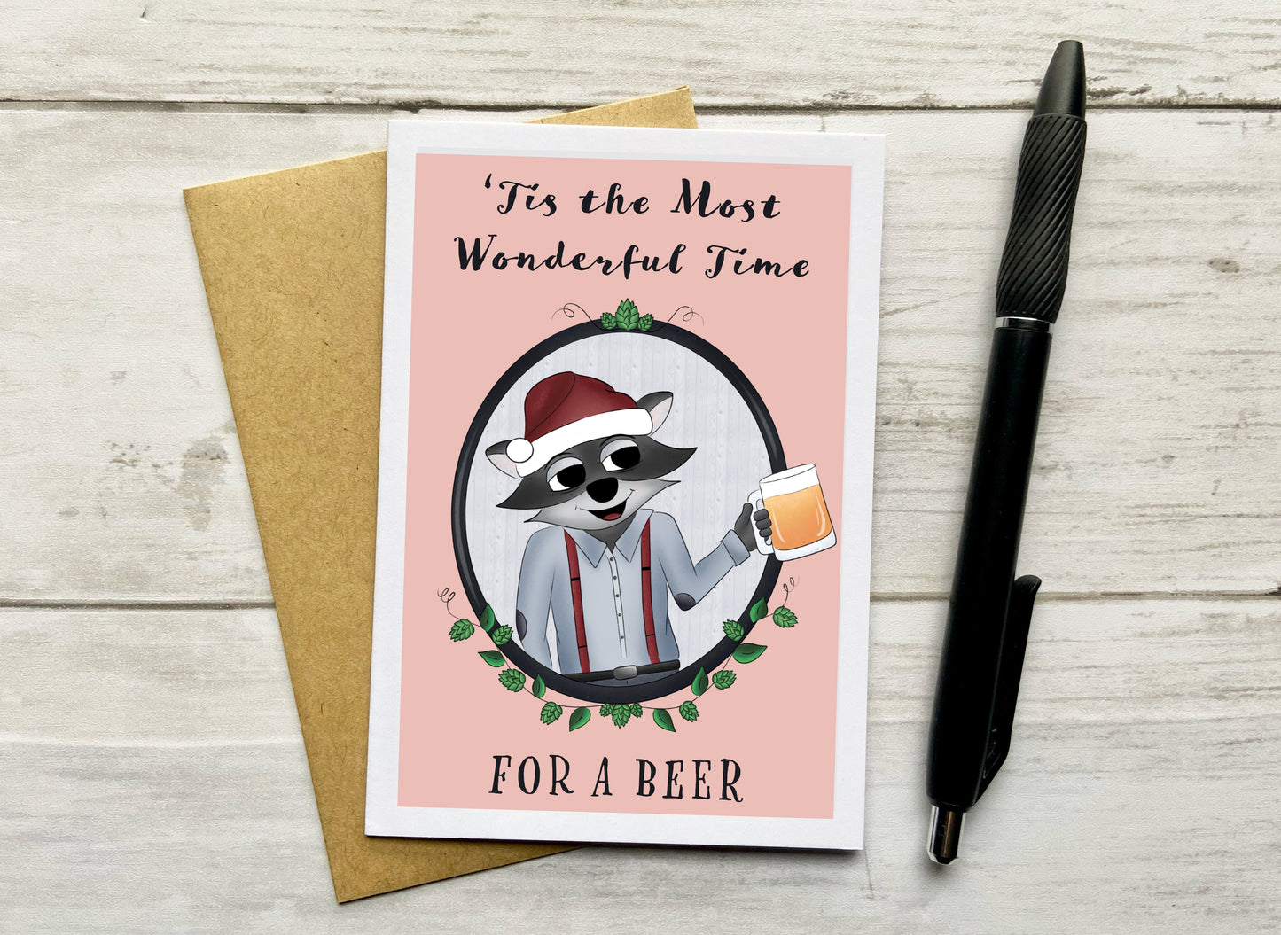 Most Wonderful Time for a Beer Holiday Notecard