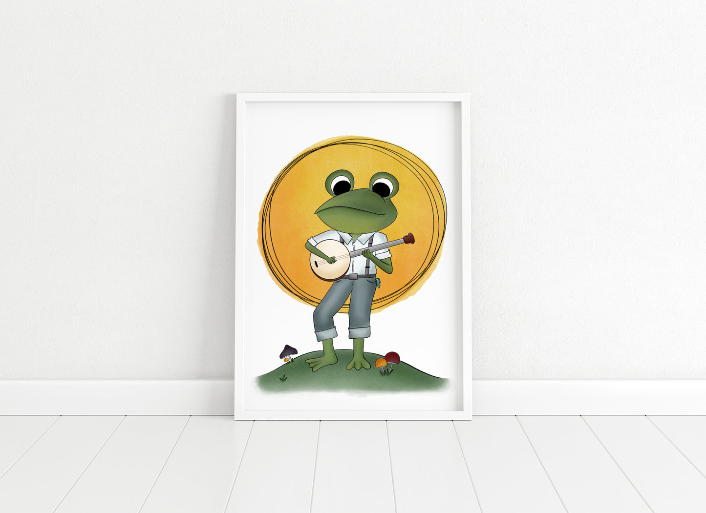 "Banjo Frog" Whimsical Illustration Print