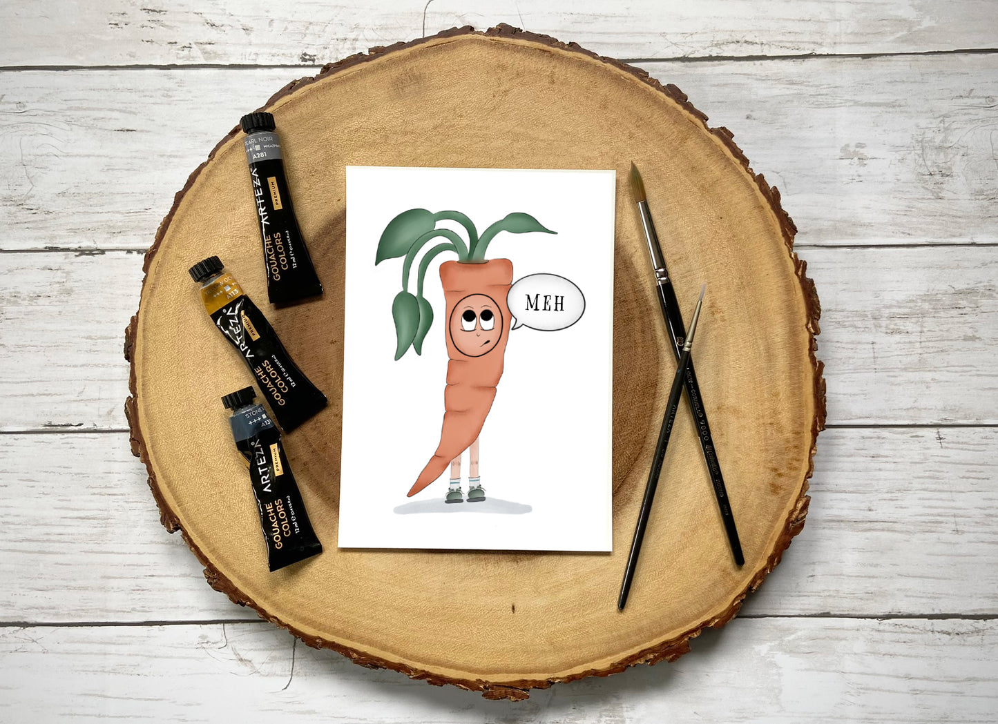 "Angsty Carrot" Whimsical Illustration Print