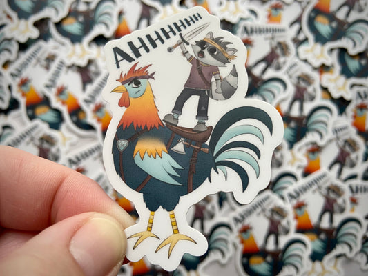 Battle Chicken Vinyl Sticker