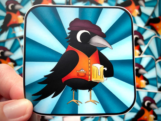 Blue Raven Vinyl Sticker