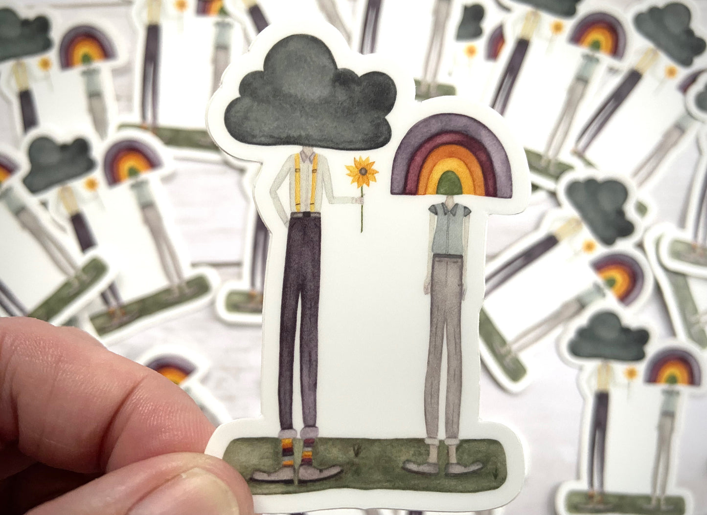 Cloud & Rainbow Vinyl Sticker