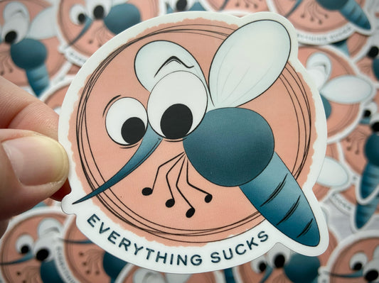 Everything Sucks Mosquito Vinyl Sticker