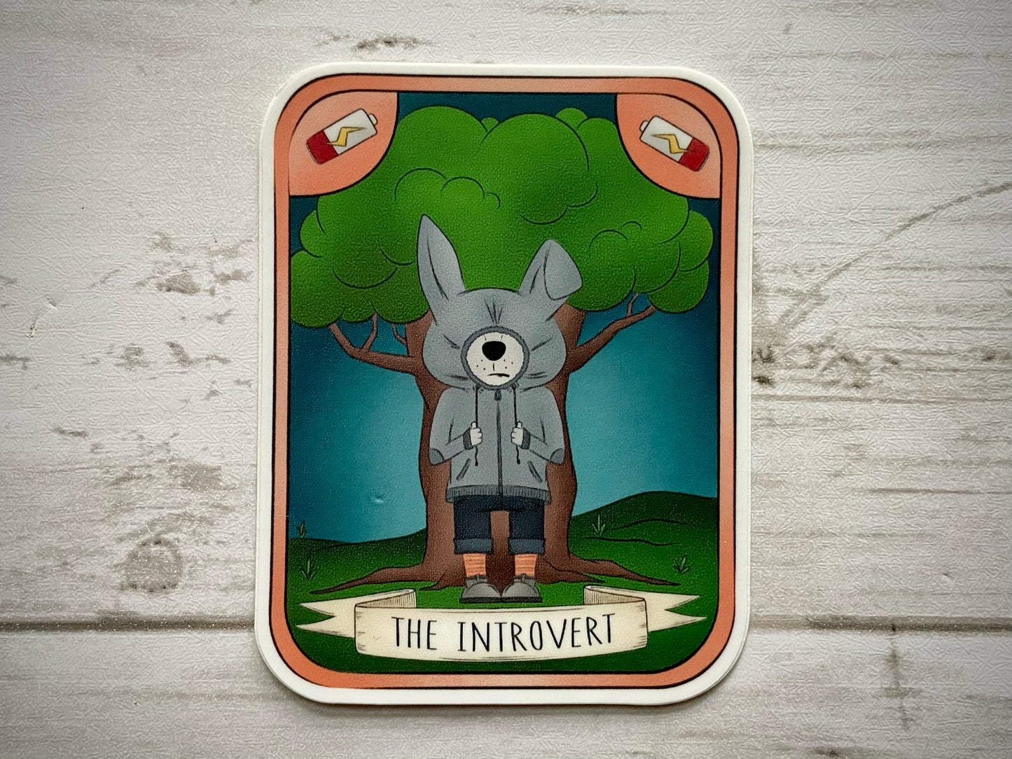 The Introvert Tarot Card Vinyl Sticker