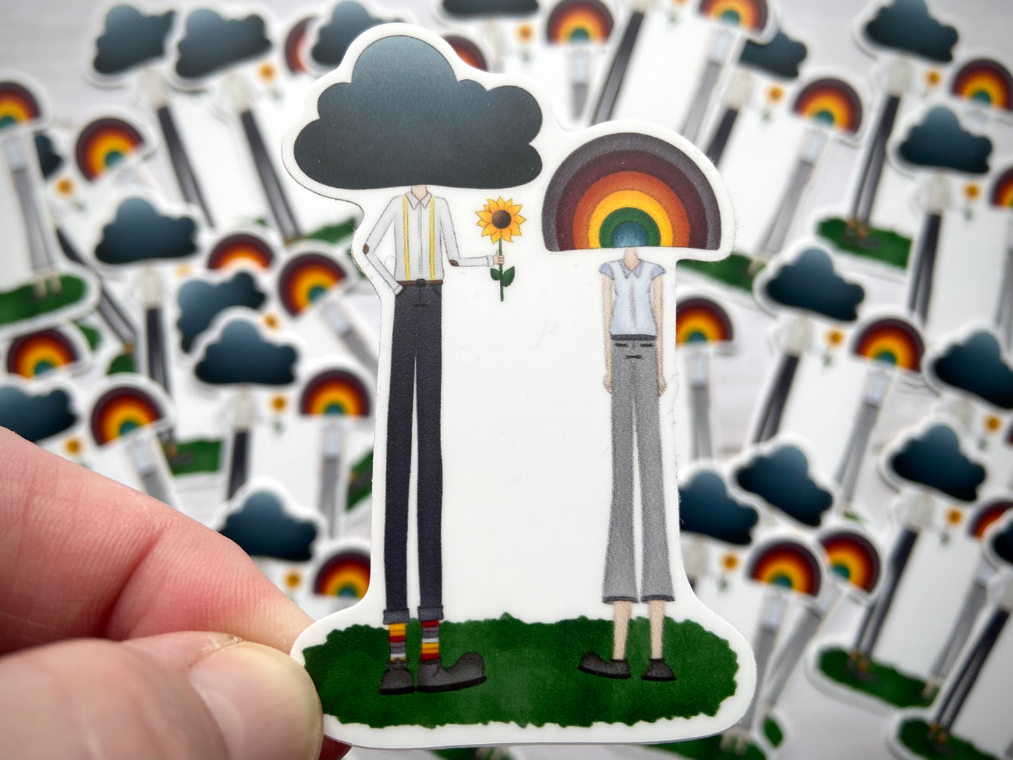 Cloud & Rainbow Vinyl Sticker