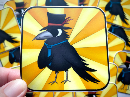 Yellow Raven Vinyl Sticker