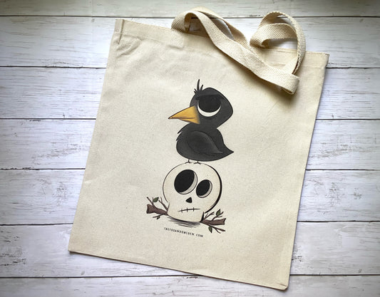 Raven & Skull Tote Bag
