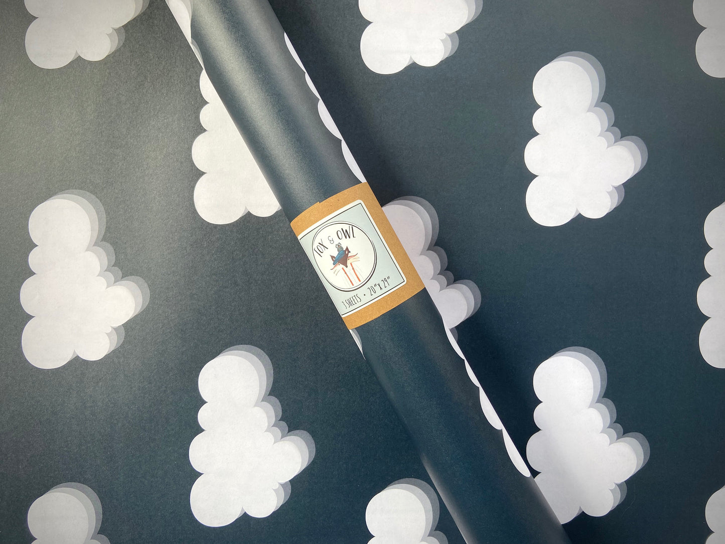 Cloud Gift Wrap|Presents|Hand Painted Gift Wrap Sheets|Watercolor Wrapping Paper
