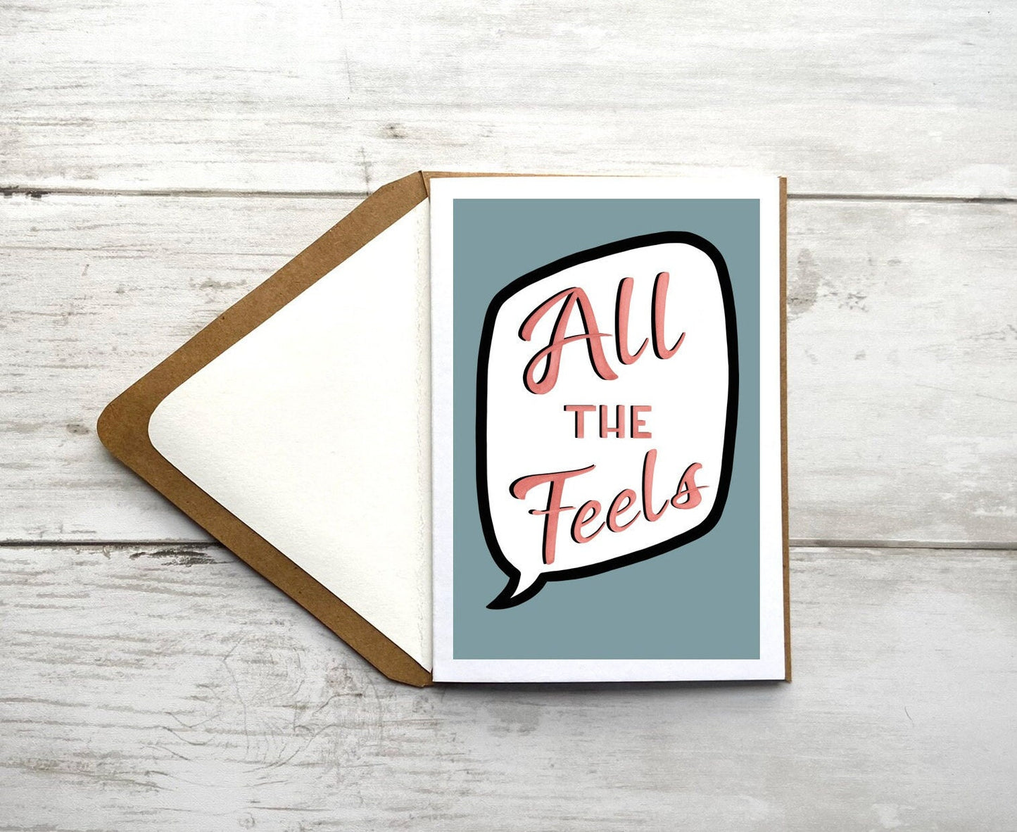 Blank Note Card | All the Feels Notecard | All Occasion Note Card | Whimsical Greeting Card